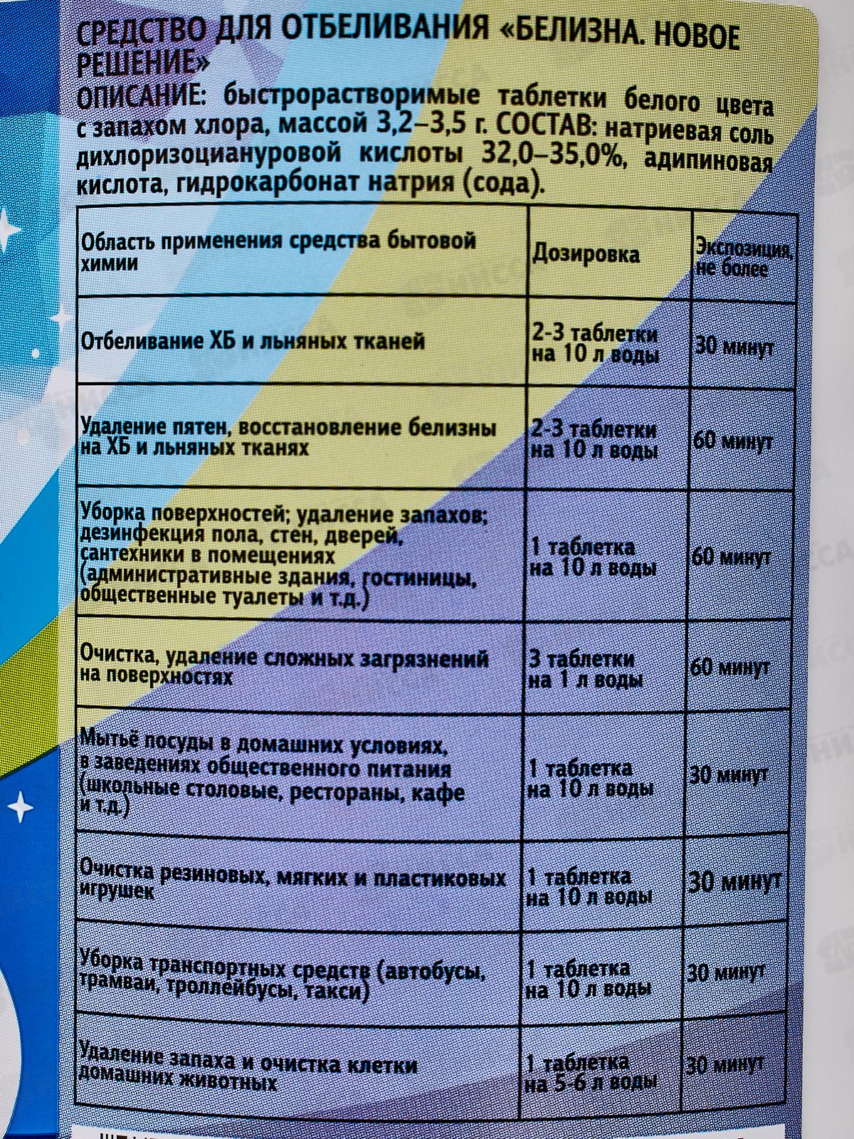 Белизна Новое решение 300 таблеток 1,0кг *10