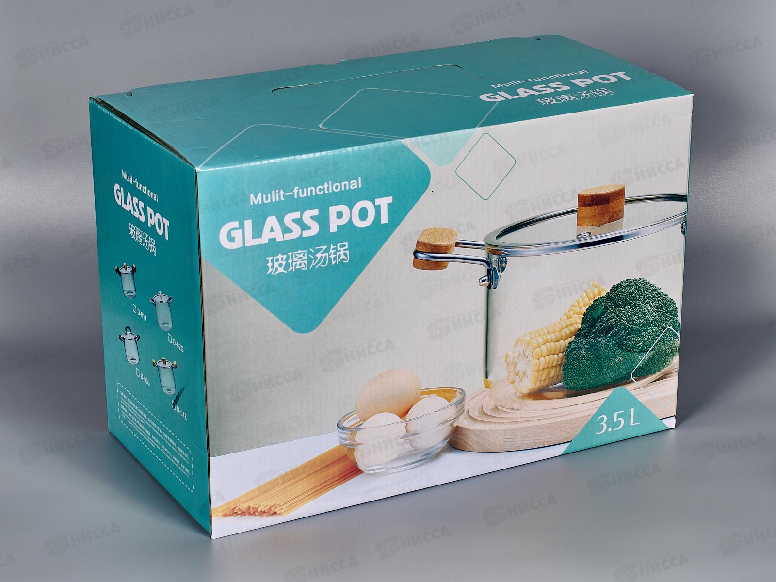 Кастрюля 3,5л термостойкое стекло дер/руч AST-006-D-04Z *12