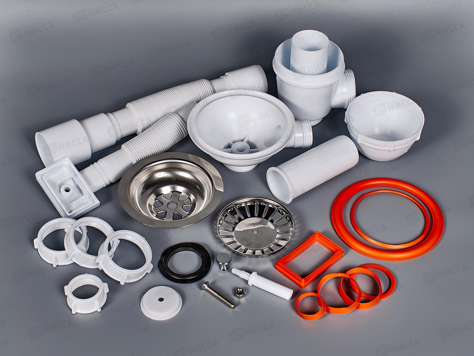 Сифон СЕМ-П (П) для мойки 3 1/2 (прямоугольный перелив пластиковый шток)