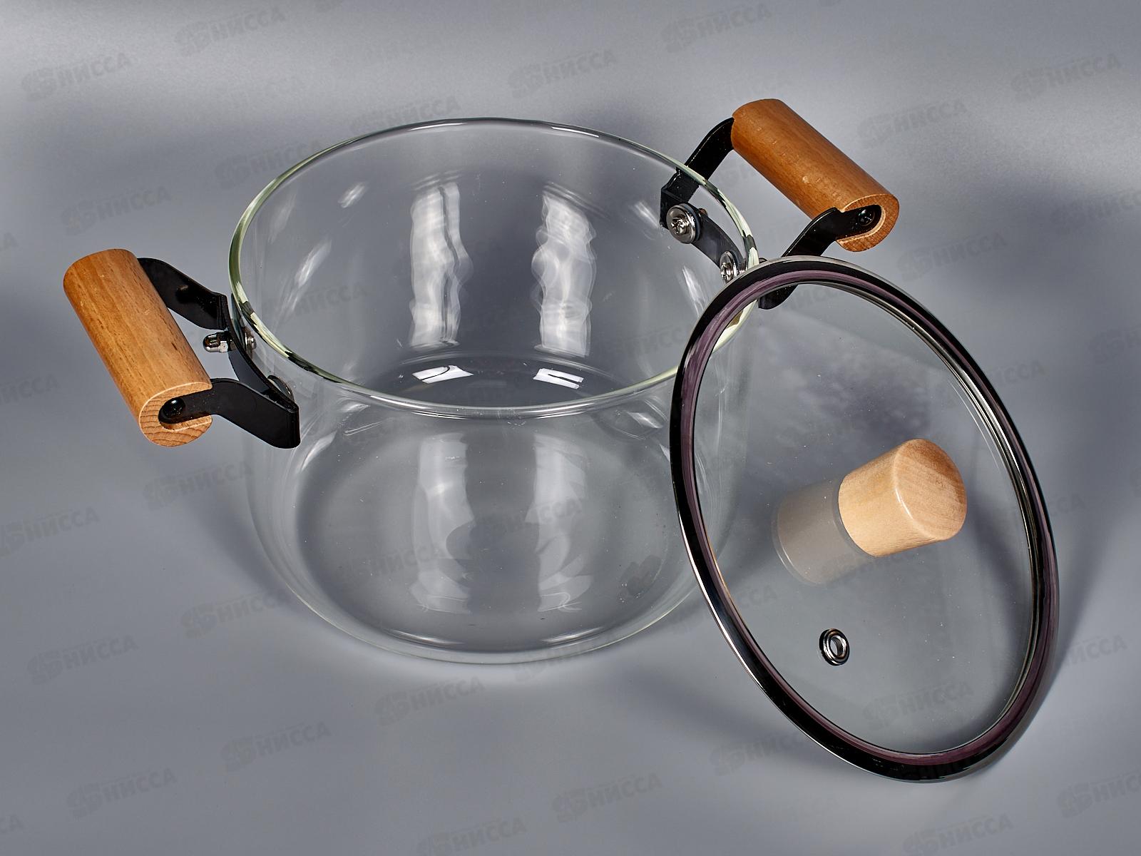 Кастрюля 3,5л термостойкое стекло дер/руч AST-006-D-01T *12