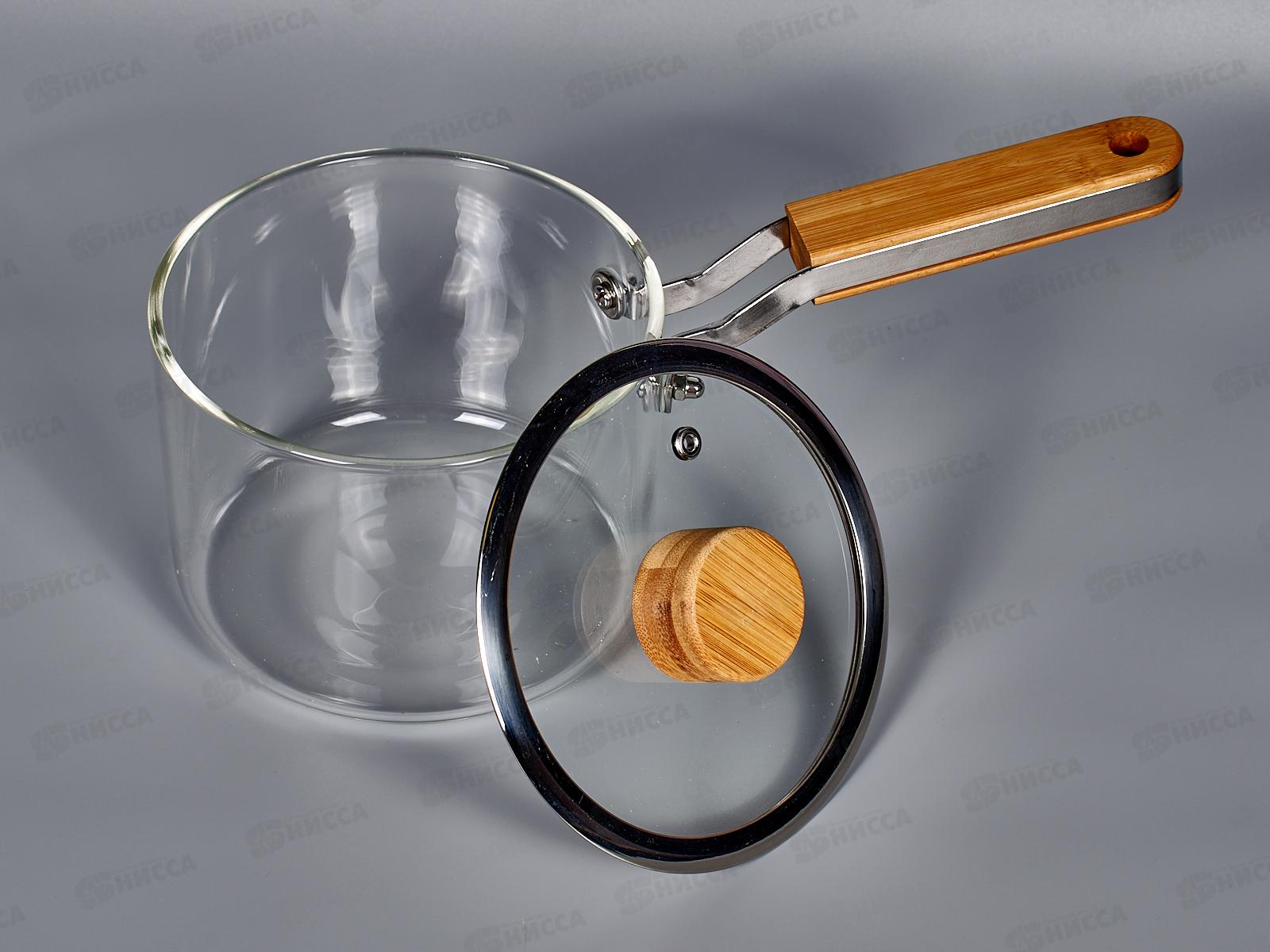 Ковш 1,5л термостойкое стекло дер/мет/руч AST-006-N-04Z *12