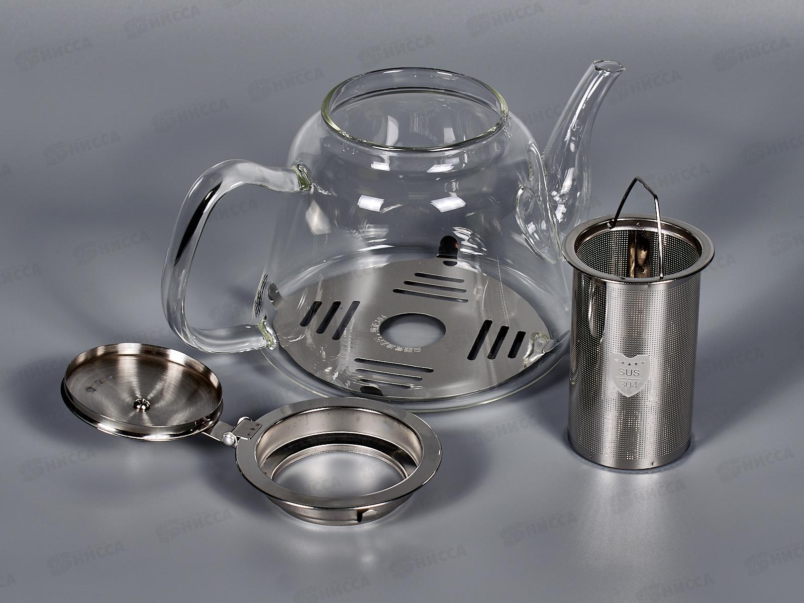 Чайник 1,2л заварочный мет/сито термосекло инд МС304 AST-006-D-04A *36