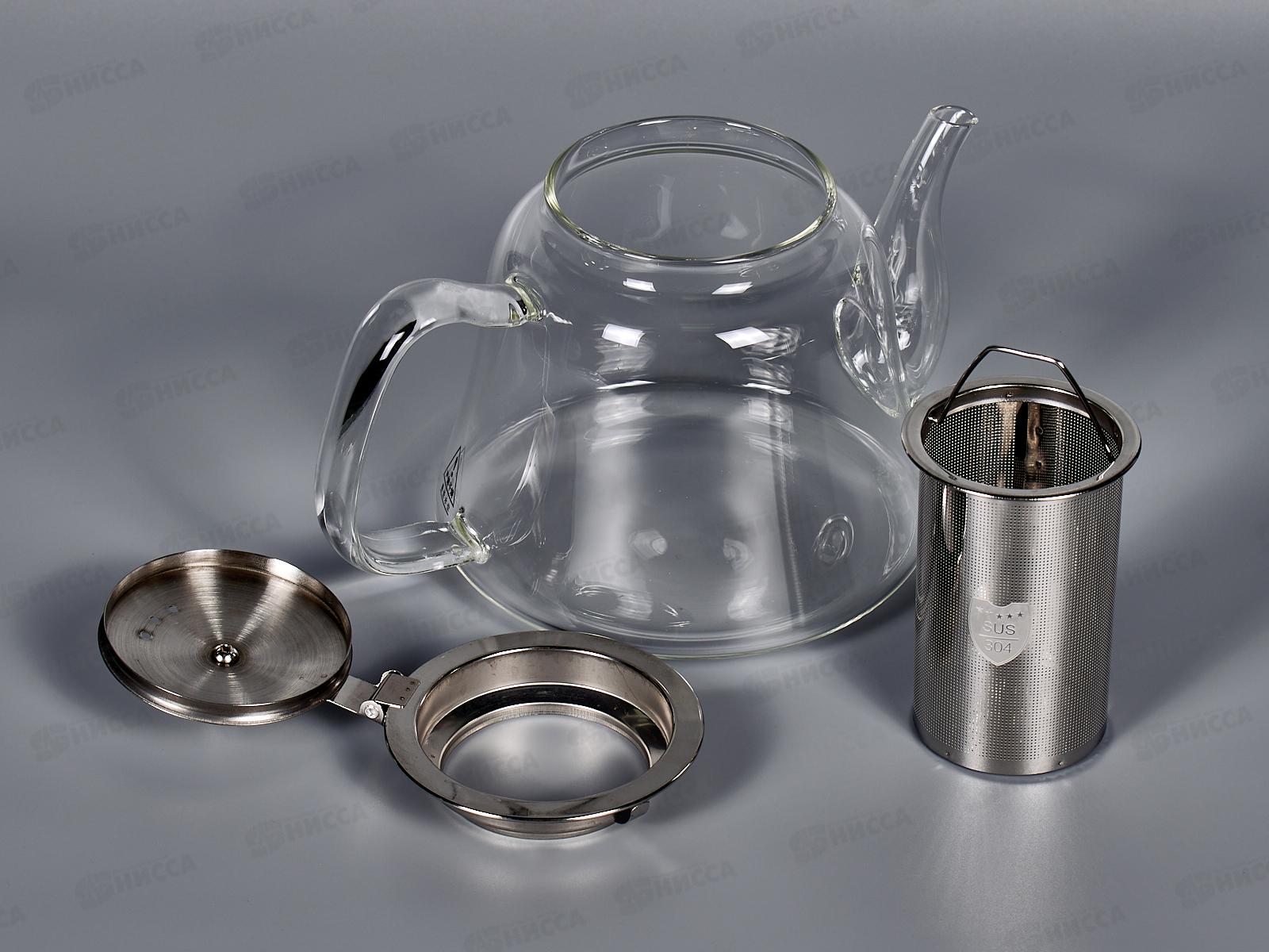 Чайник 1,2л заварочный мет/сито термосекло инд МС304 AST-006-D-04B *36