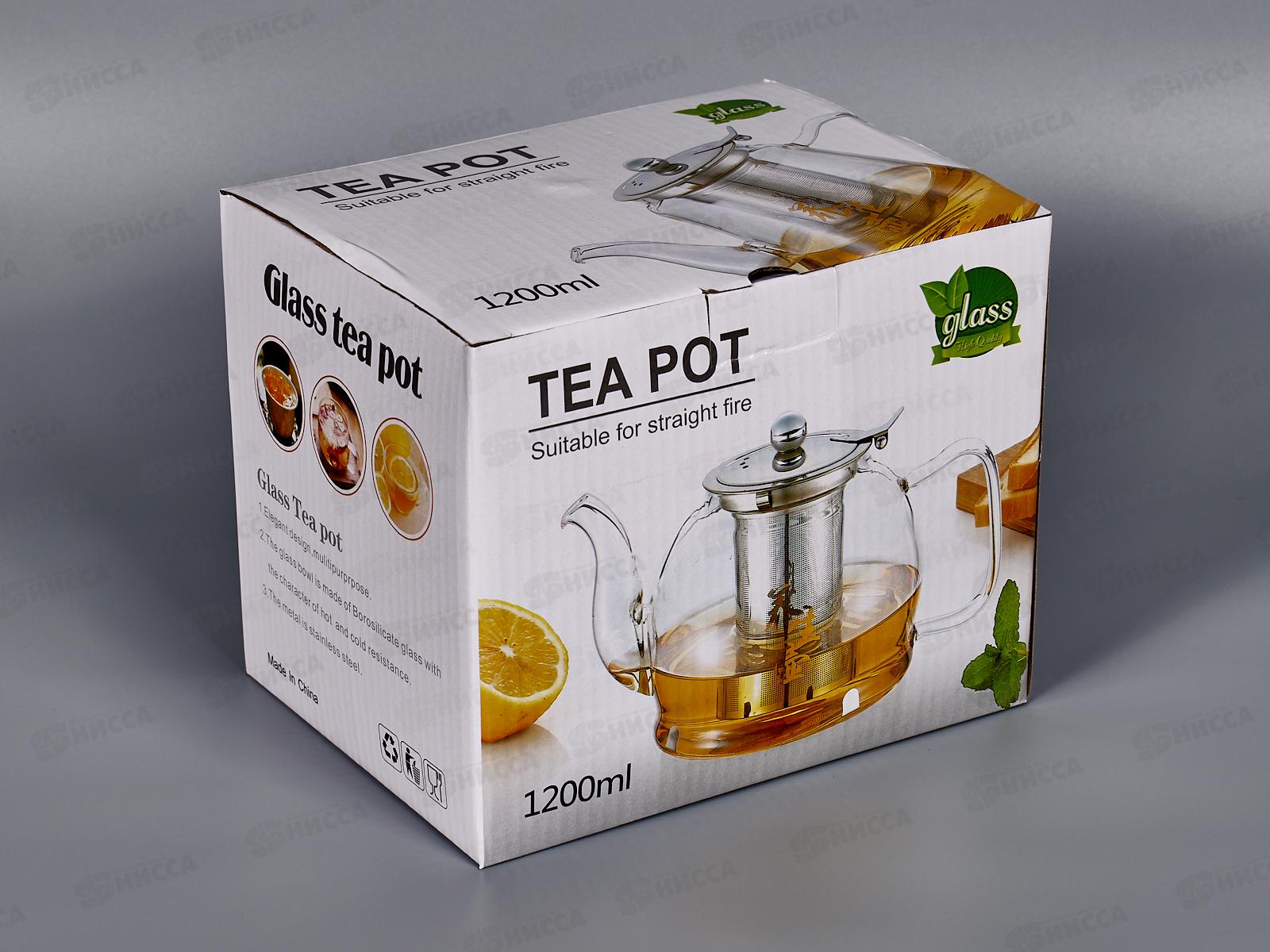 Чайник 1,2л заварочный мет/сито термосекло инд МС304 AST-006-D-04B *36