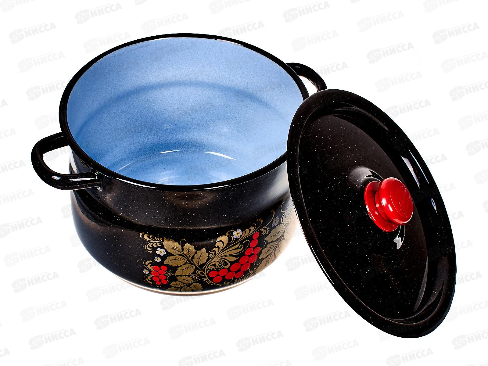 Кастрюля 8,0л сферическая Рябинушка, черный рябчик С1920.3Р*05