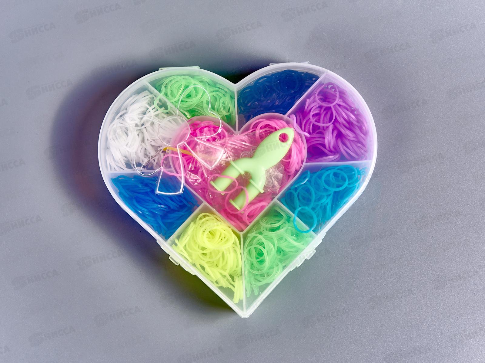 Набор резинок для плетения браслетов TZ-32151 (1000шт)+станок Сердце