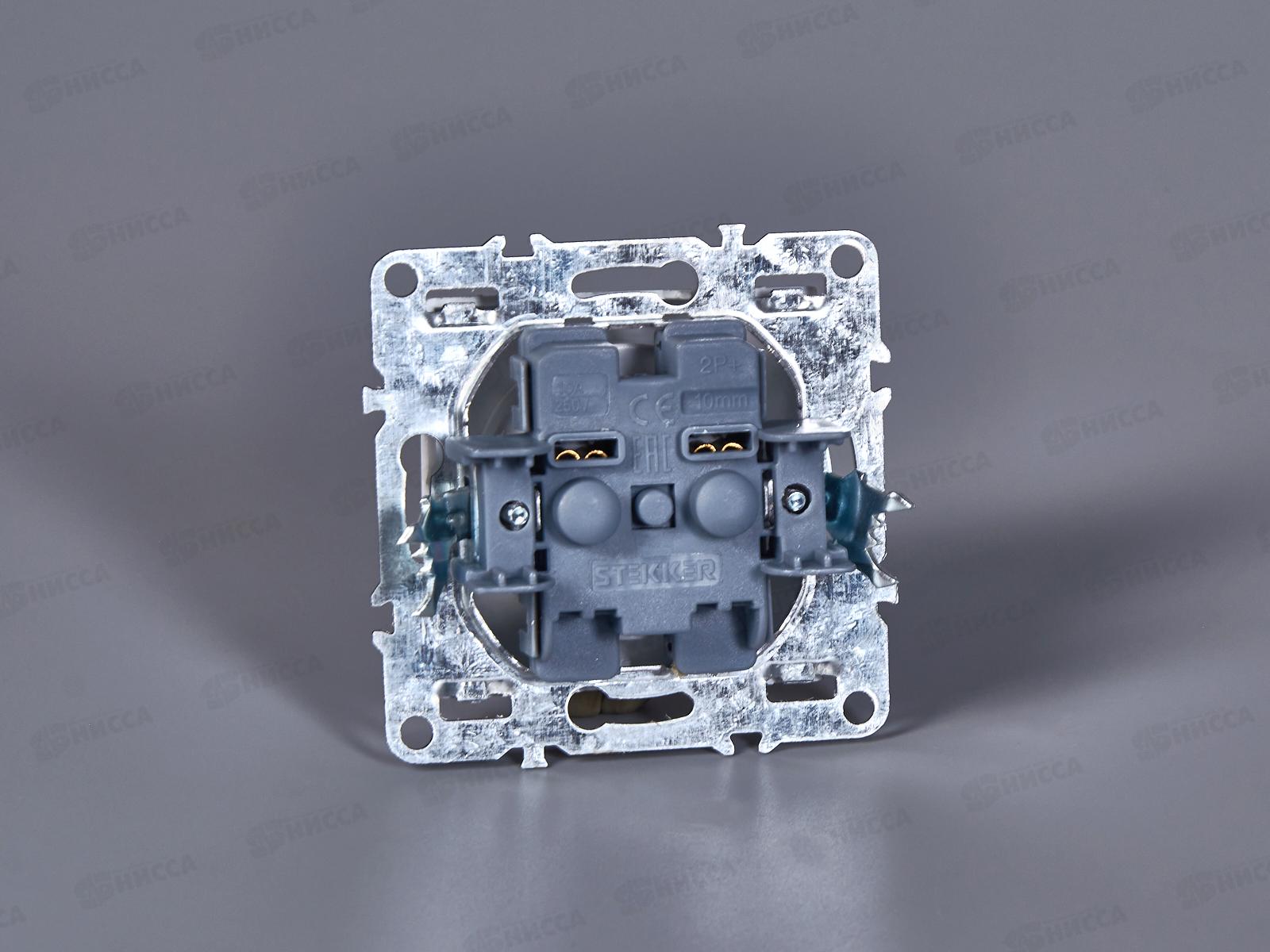 Розетка Эрна 1-местная б/з (механизм), 250В, 10А, PST10-9109-01, белый