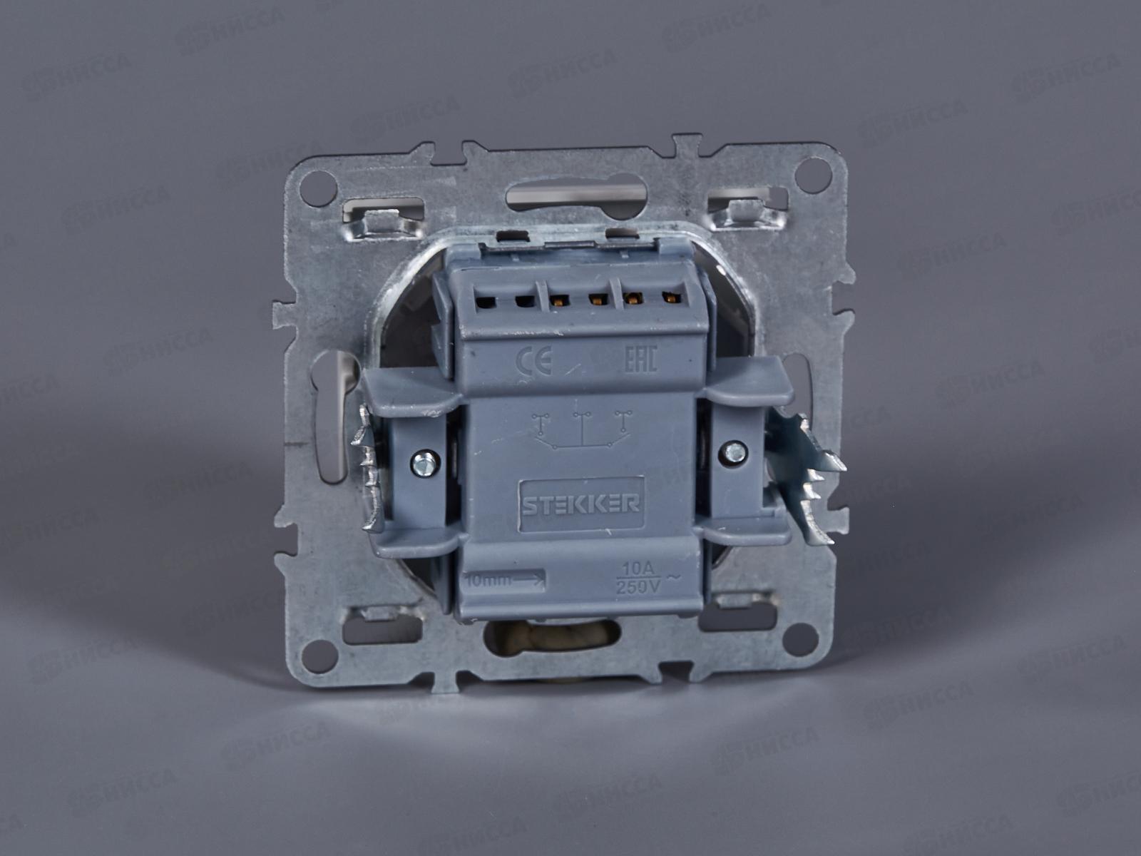 Выключатель Эрна, 1-клавишный с индикатором (механизм), PSW10-9101-01, белый