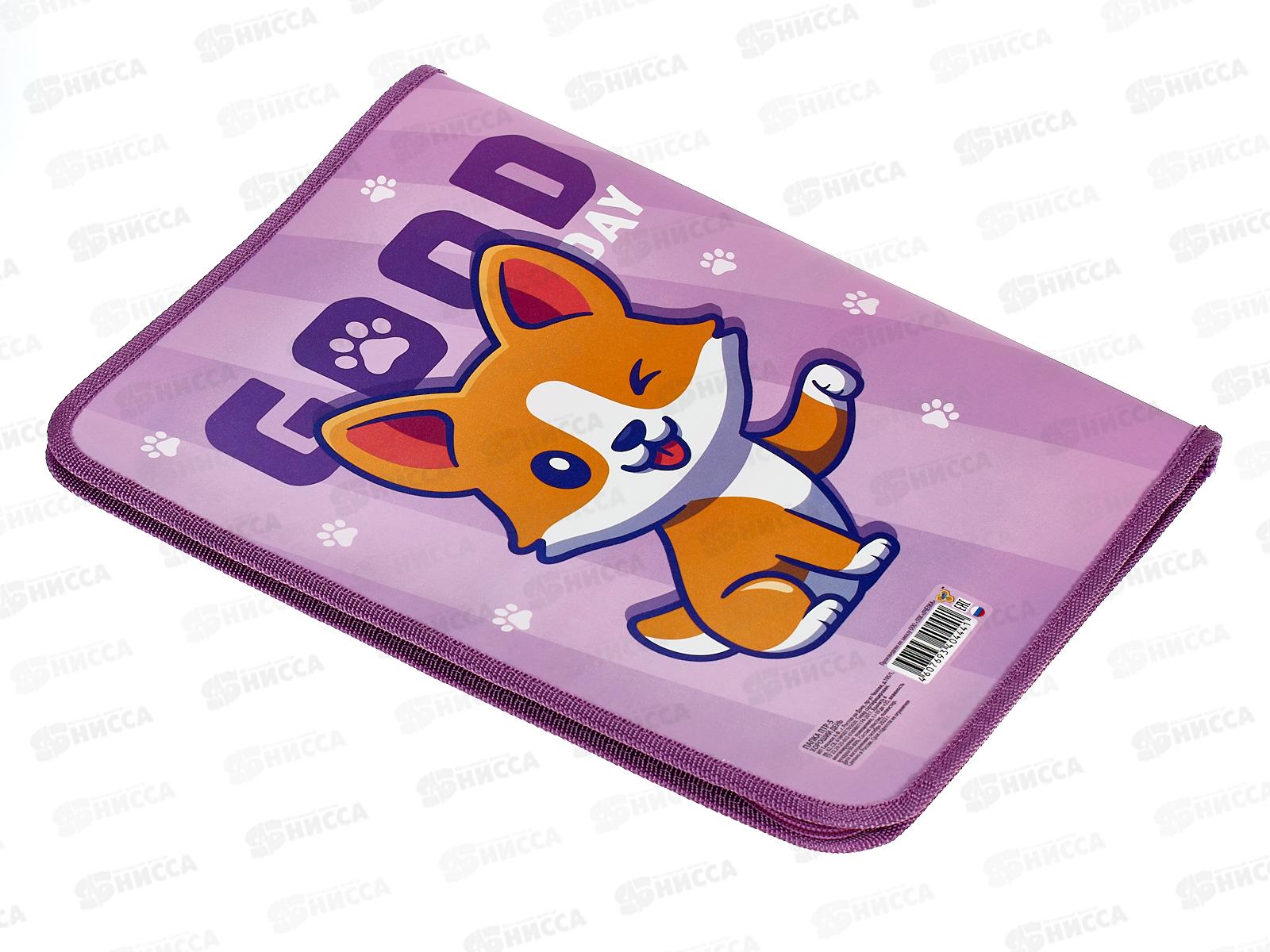 Папка  для труда ПЧЕЛКА А4 молния вокруг,  Хороший день 2023 ПТР-5 *50