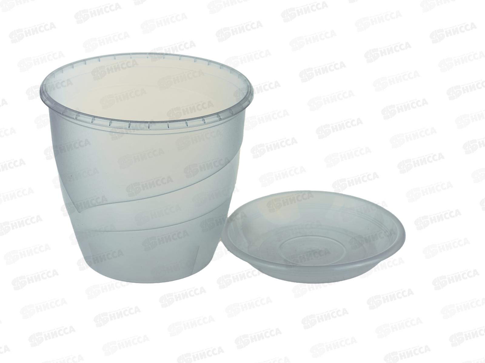 Горшок для цветов Венеция 2л Прозрачный, D16, с поддоном  *28