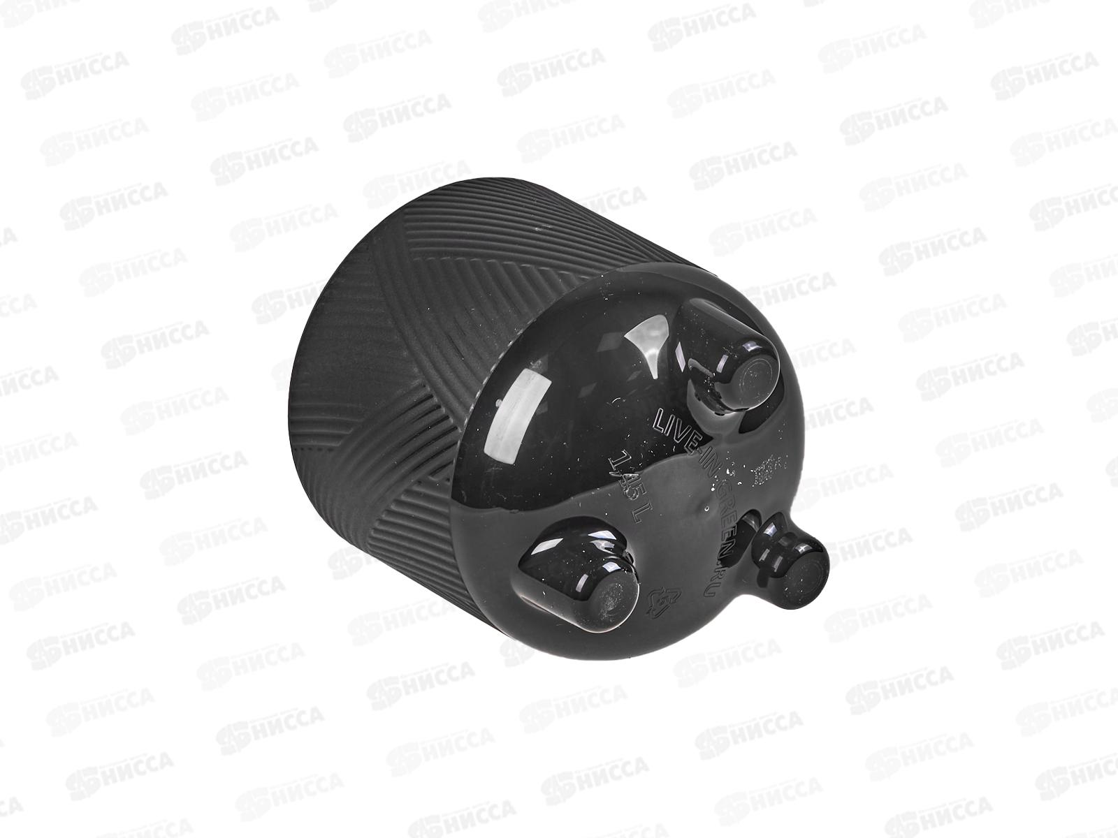 Горшок для цветов Фита 1,45л Черный (с вкладкой) д.13  *15