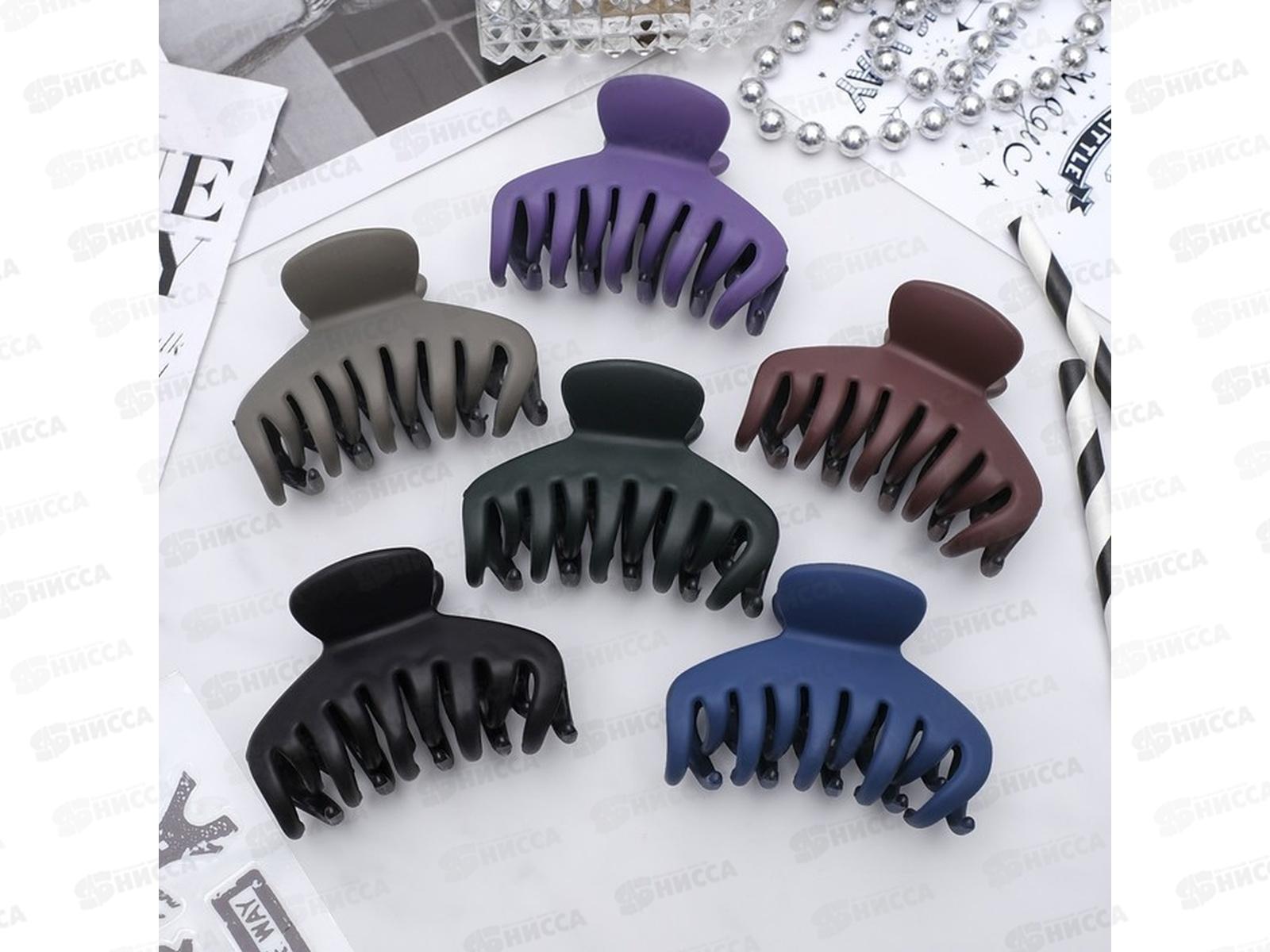 Краб д/волос &quotБархат&quot классика 6,5см микс 3913256 *12