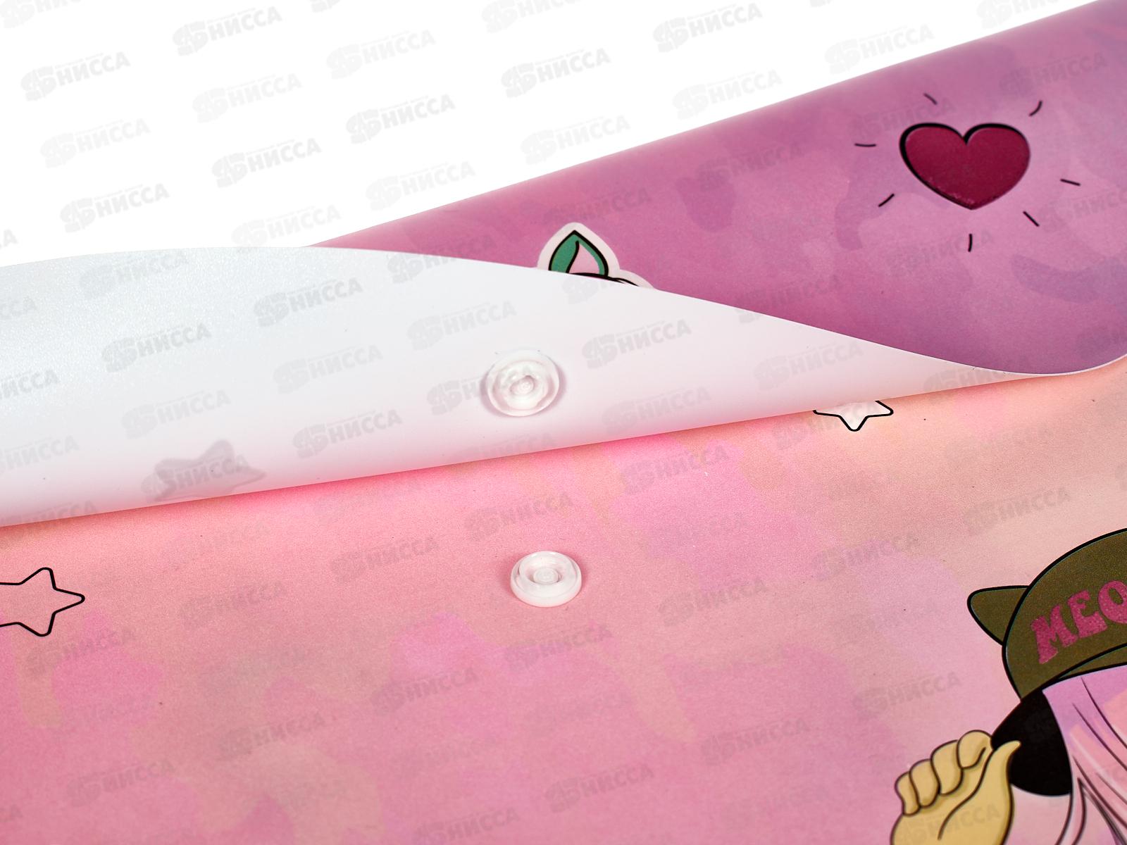 Папка-конверт пластиковая на кнопке deVENTE 335*235 Manga Girl А4 300мк 3079311