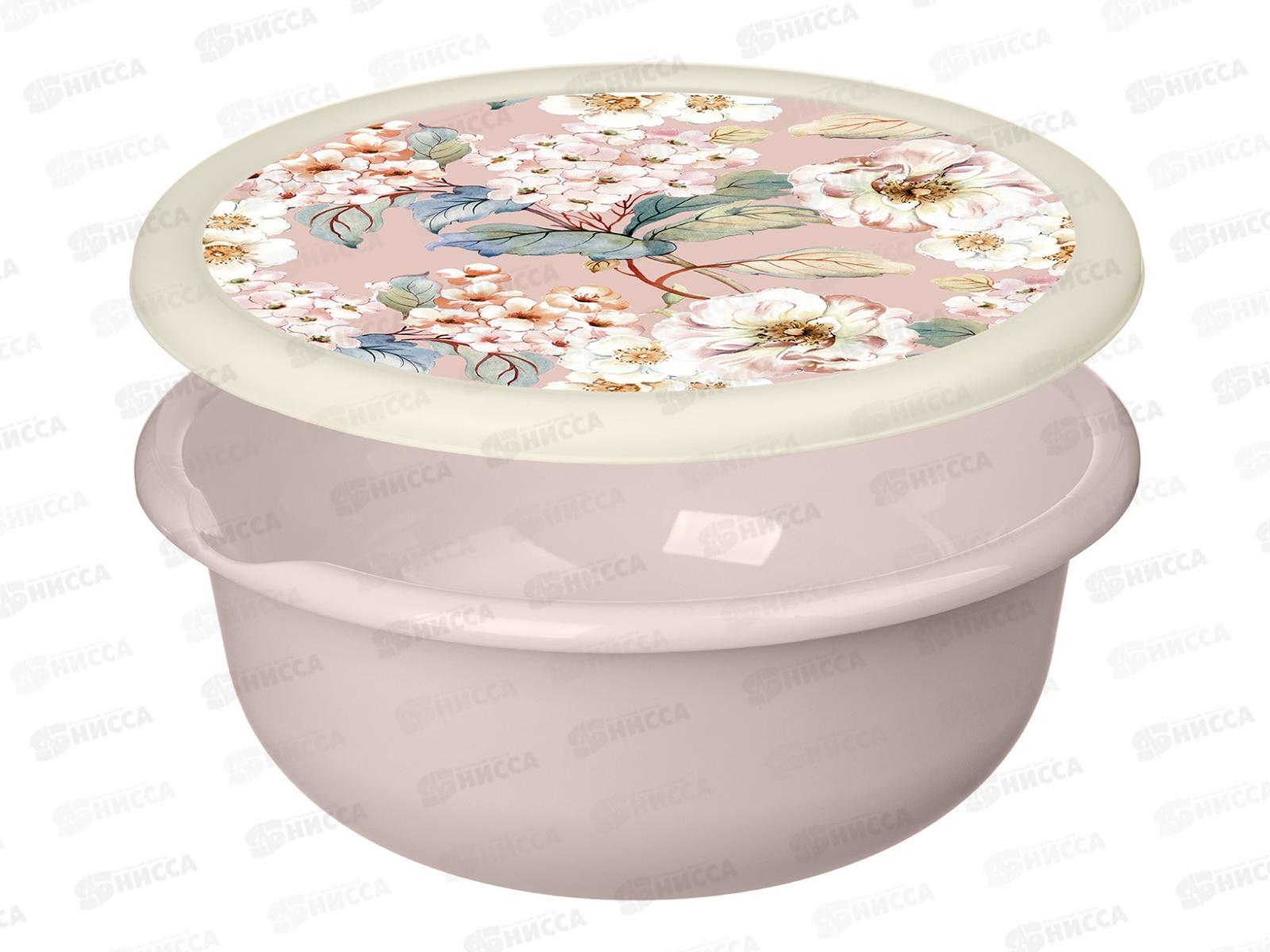 Миска 2,1л с крышкой с декором Бежевый 221160227/06 *24