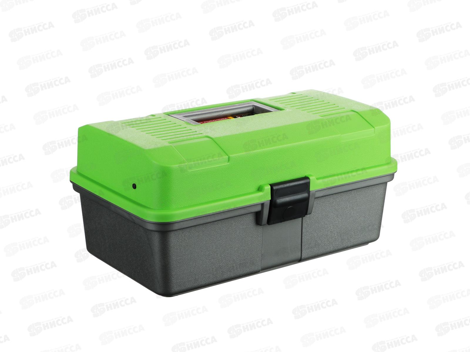 Ящик рыболова двухполочный AZOR 33*20*16см зеленый 147-028 г