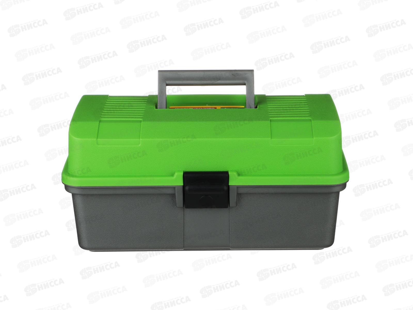 Ящик рыболова двухполочный AZOR 33*20*16см зеленый 147-028 г