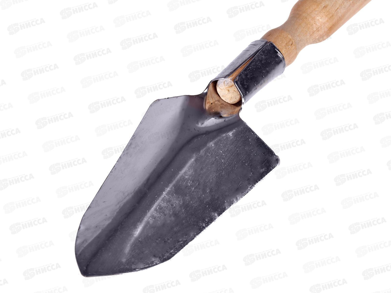 Совок посадочный СПш с деревянной ручкой (нержав.), 010921   *15