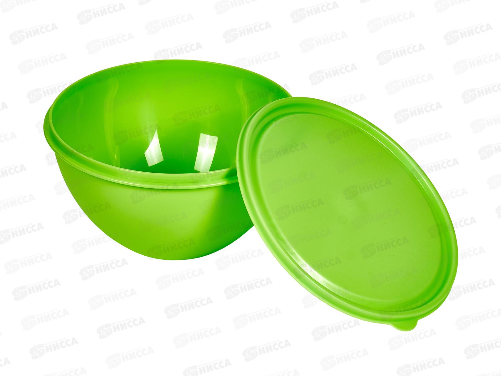 Миска 2л с цветной крышкой салатовый Ангора *18