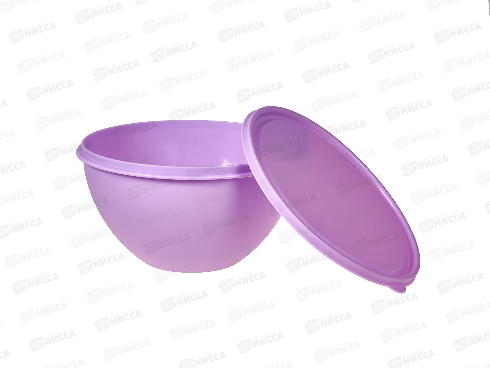 Миска 2л с цветной крышкой сиреневый Ангора *18