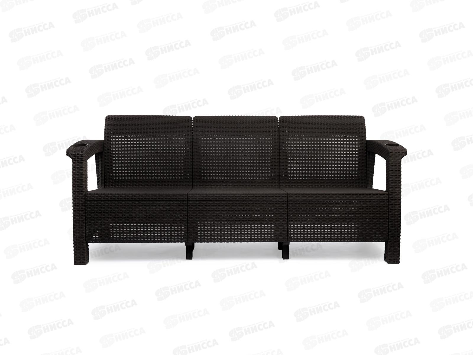 Диван &quotРотанг-плюс&quot 3-х местный мокко М8836 *1