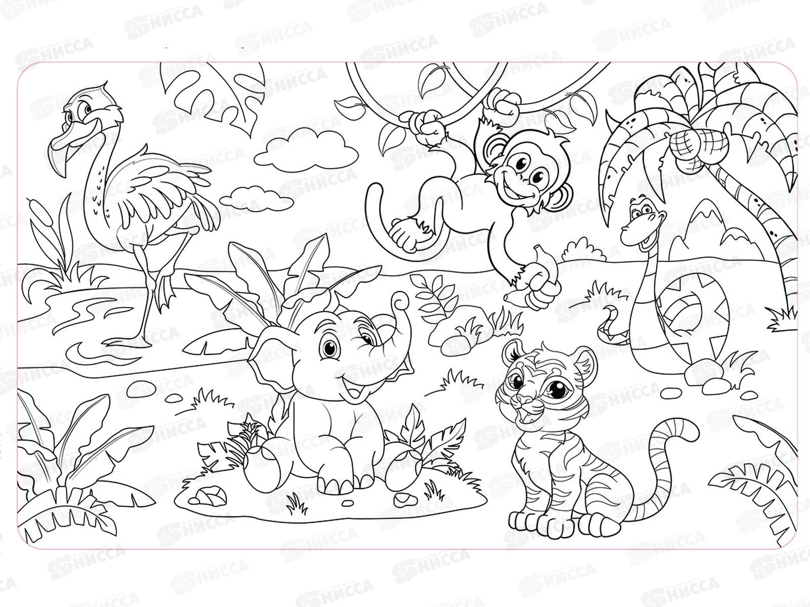 Коврик-раскраска многоразовый &quotДжунгли&quot 04817