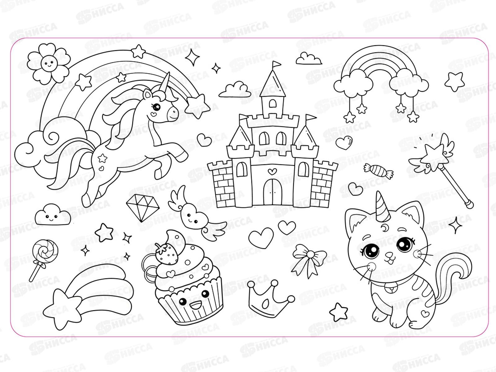 Коврик-раскраска многоразовый &quotДля девочек&quot 04815