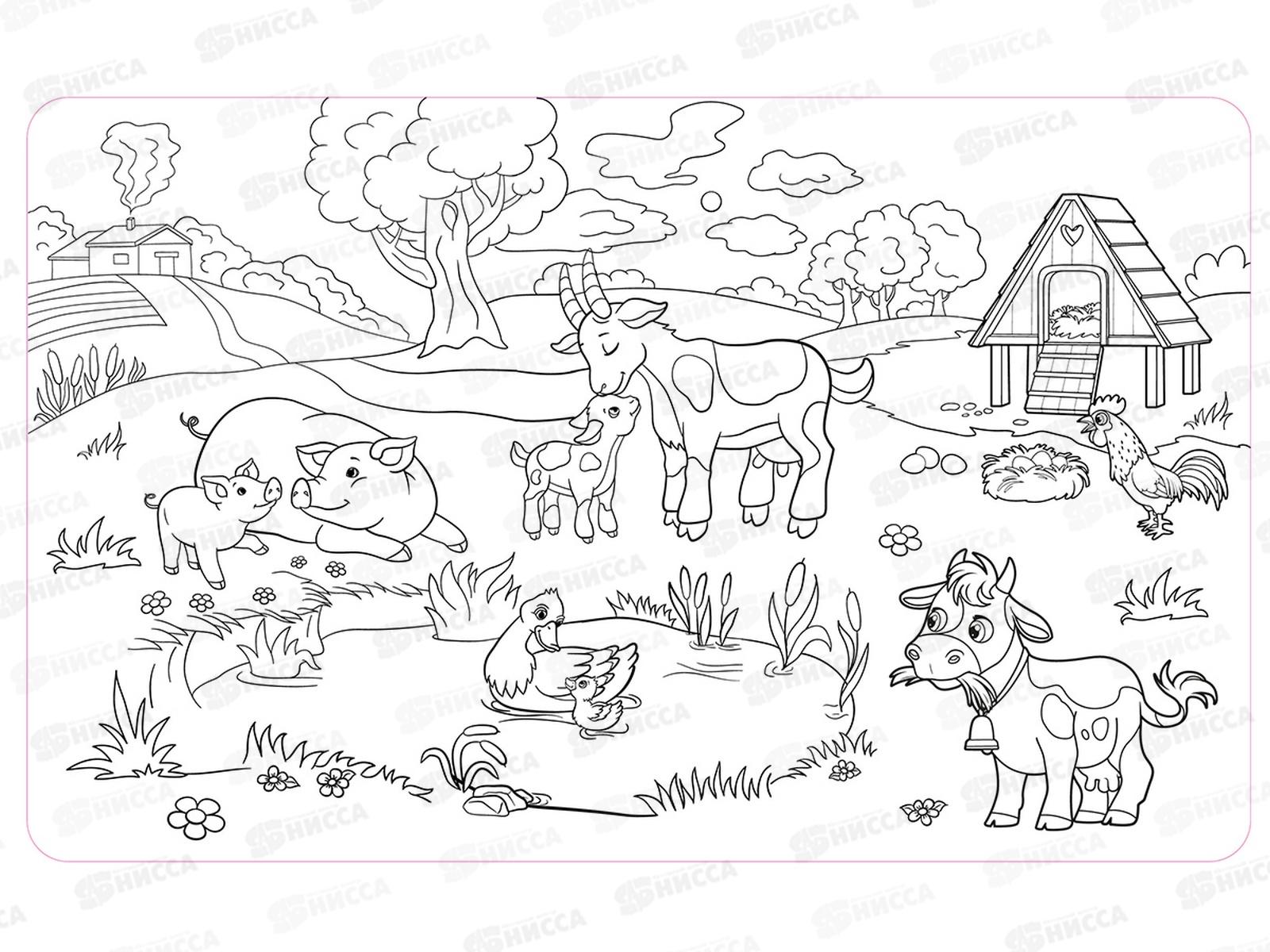 Коврик-раскраска многоразовый &quotФерма&quot 04814