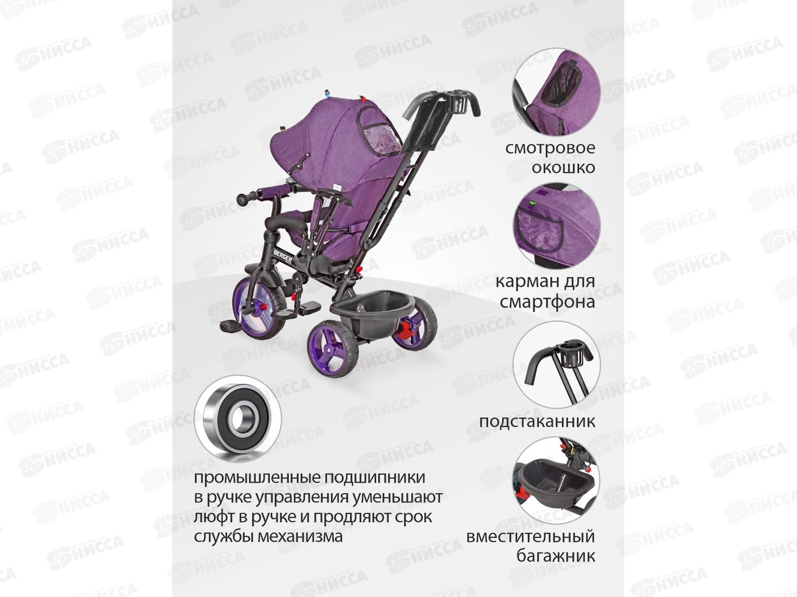 Велосипед 3-х кол. WERTER BERGER PREMIUM лиловый XG7341-T167C, 334948