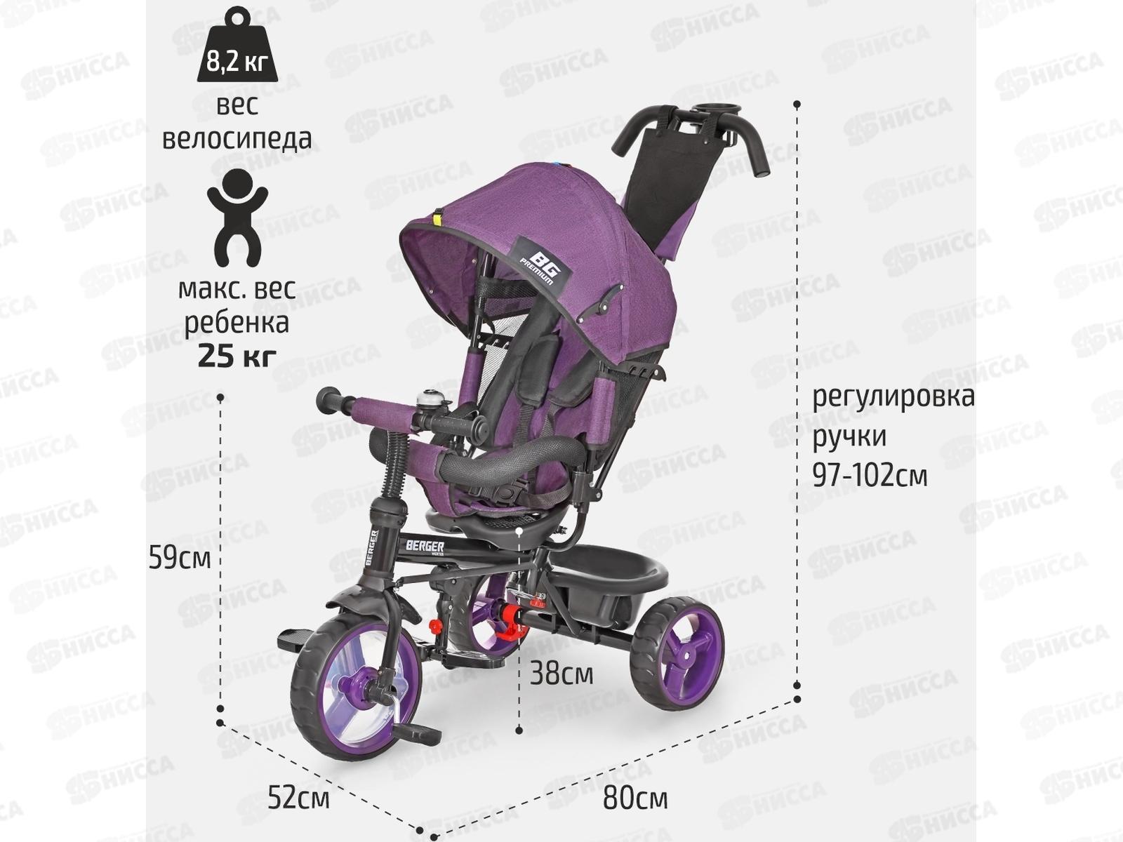 Велосипед 3-х кол. WERTER BERGER PREMIUM лиловый XG7341-T167C, 334948