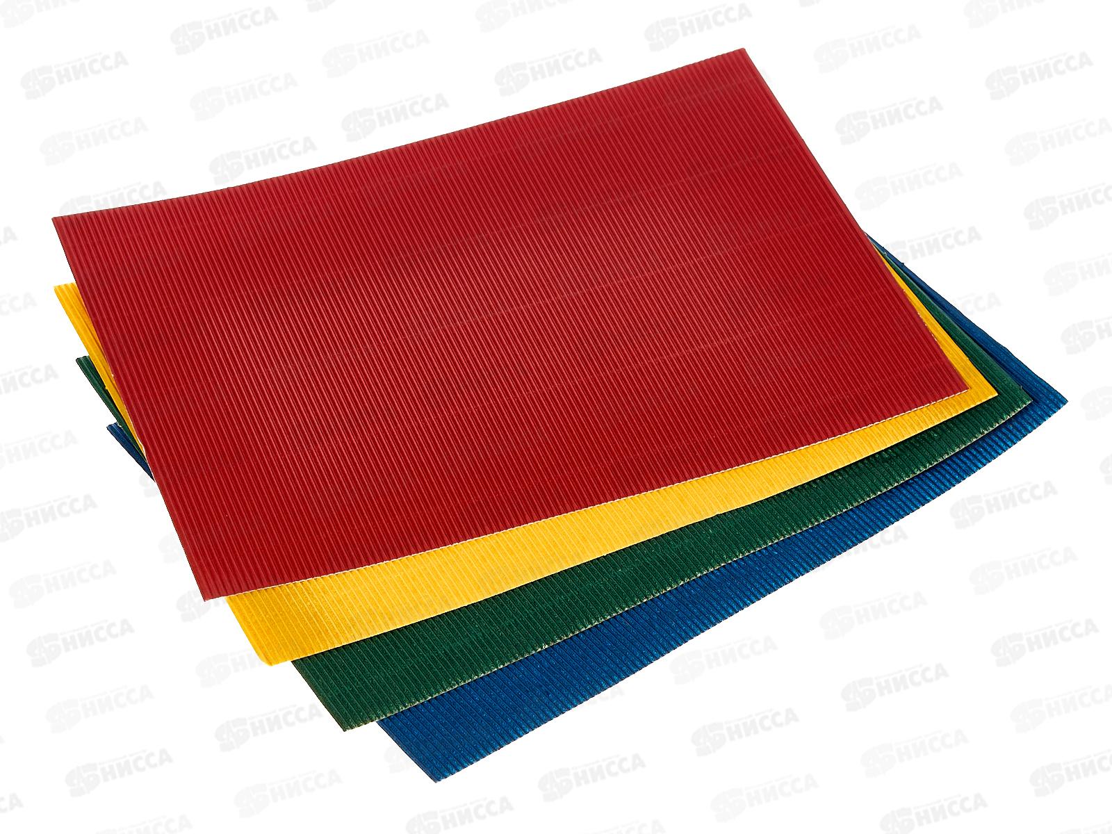 Цветной картон  А4 Апплика гофр. 4цв ,Жираф, перламутровый С0348-03*50