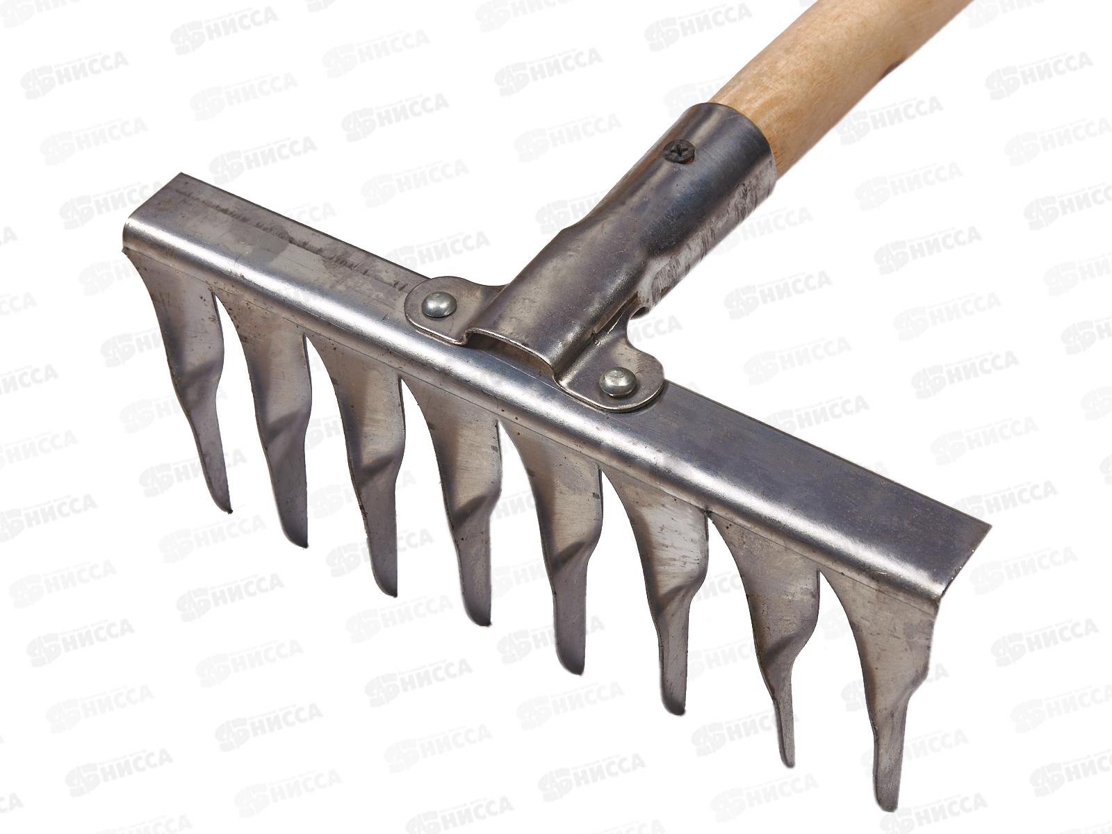 Грабли витые 8-ми зубчатые  нержавейка, с черенком