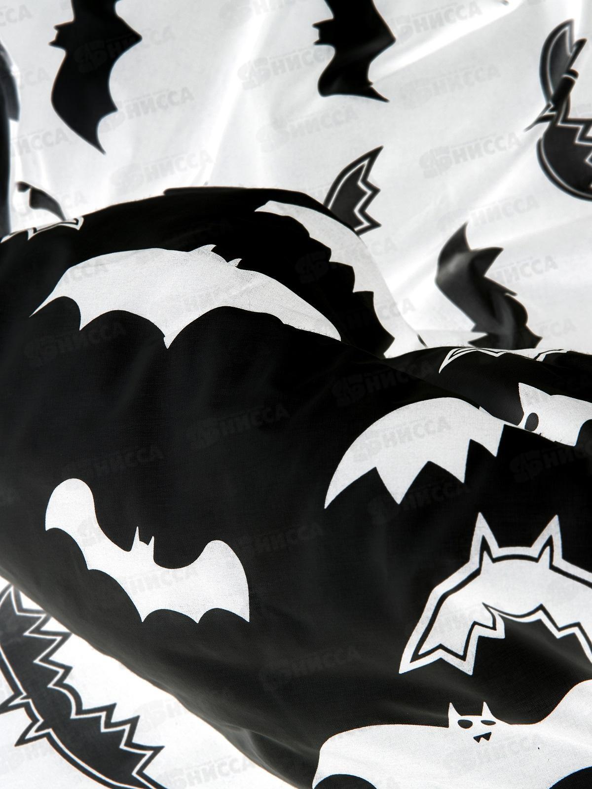 Комплект постельного белья 1,5спальный Перкаль WmeW Летучие мыши 10507-1+10508-1 50*70(1) с кнопкой