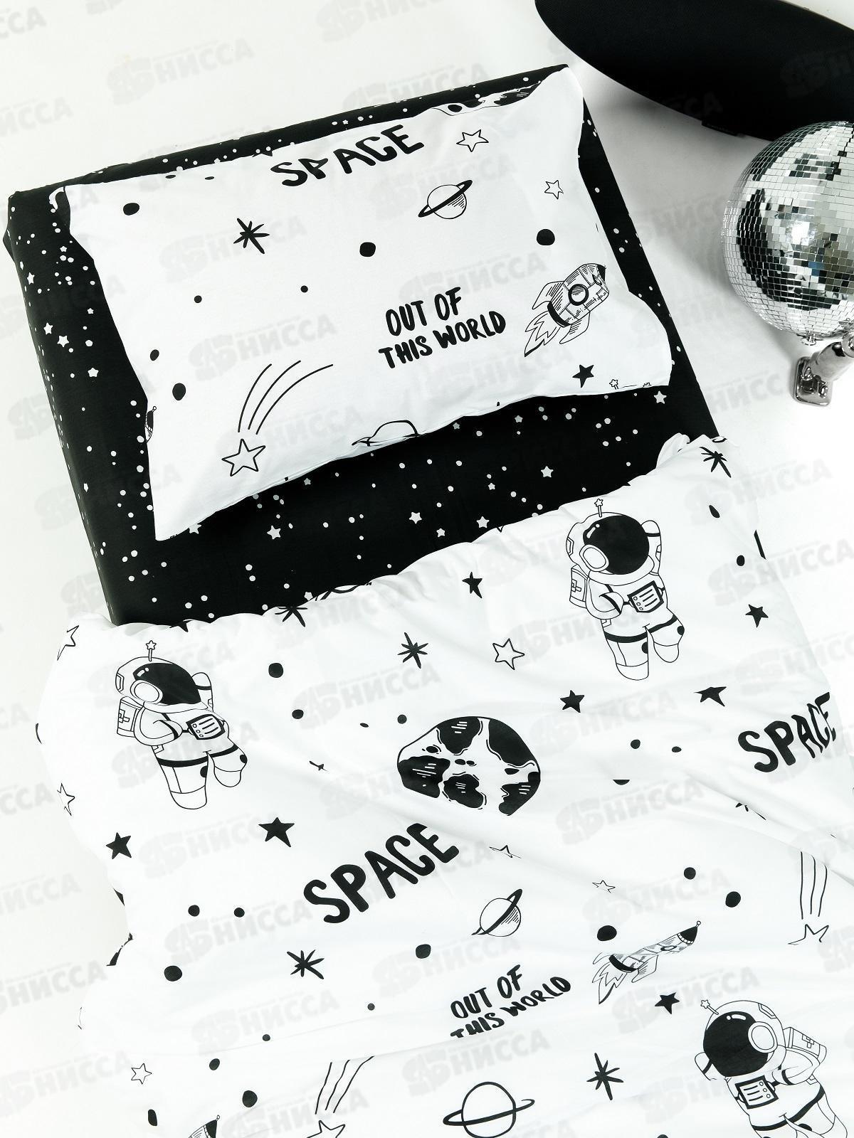 КПБ 1,5сп Перкаль WmeW Космонавты 10497-1+10134-2 50*70(1) с кнопкой