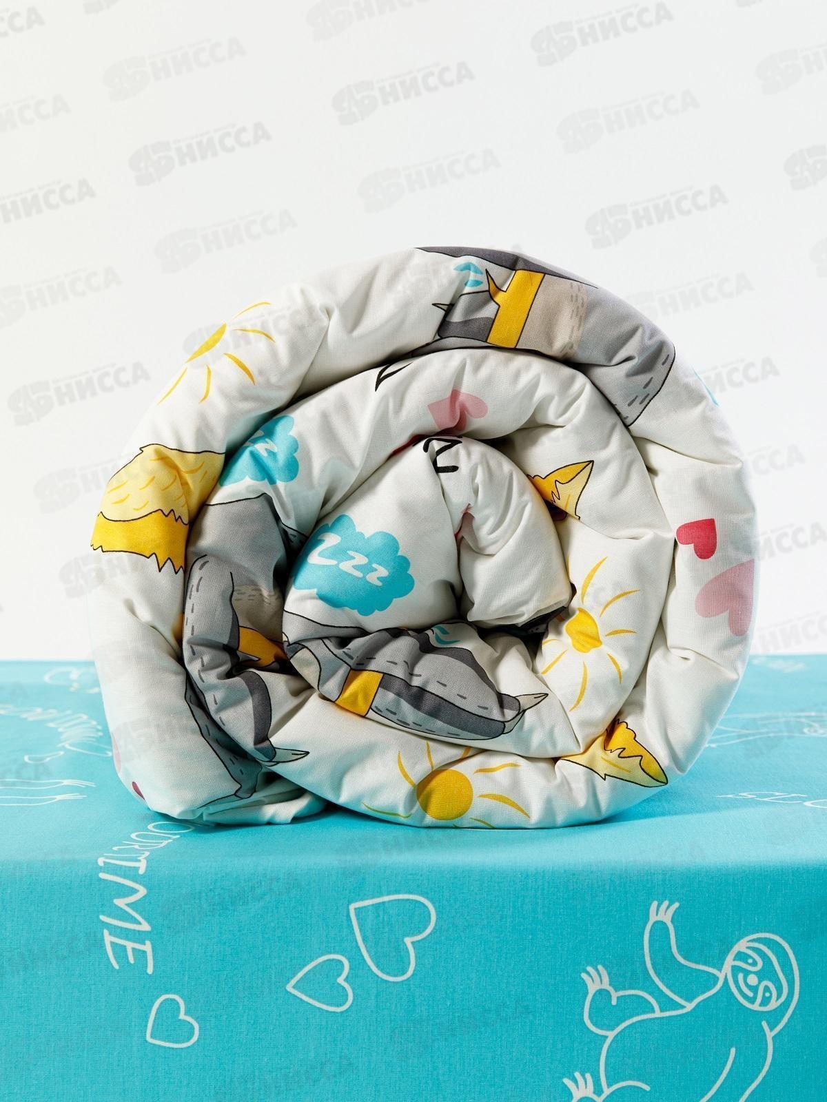 Комплект постельного белья 1,5спальный Перкаль WmeW Ленивцы 70765-1+70766-1 50*70(1) с кнопкой