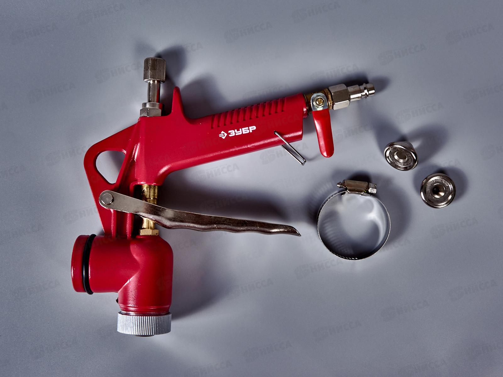 Пистолет для штукатурки картушный ЗУБР MKP 600 с верхним бачком, сопло 4, 6, 8мм