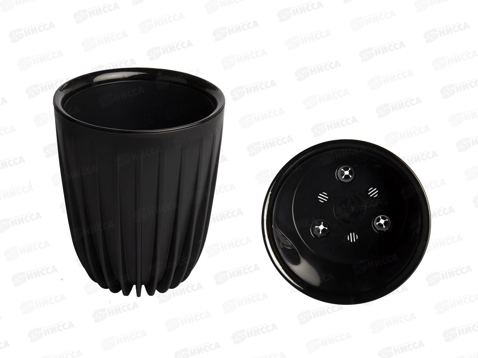 Горшок для цветов Сигма 10,2л Черный (с вкладкой) д.25, h30  *1