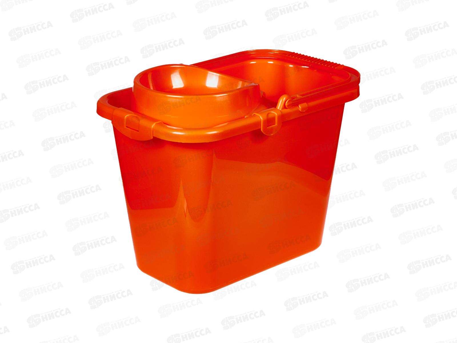 Ведро 9,5л с отжимом Оранжевый М2421 *15