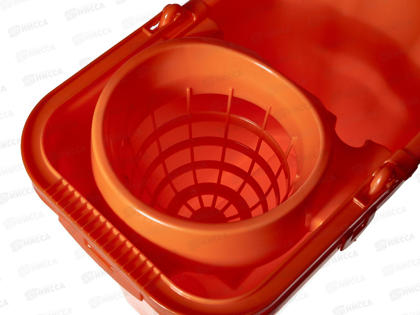 Ведро 9,5л с отжимом Оранжевый М2421 *15