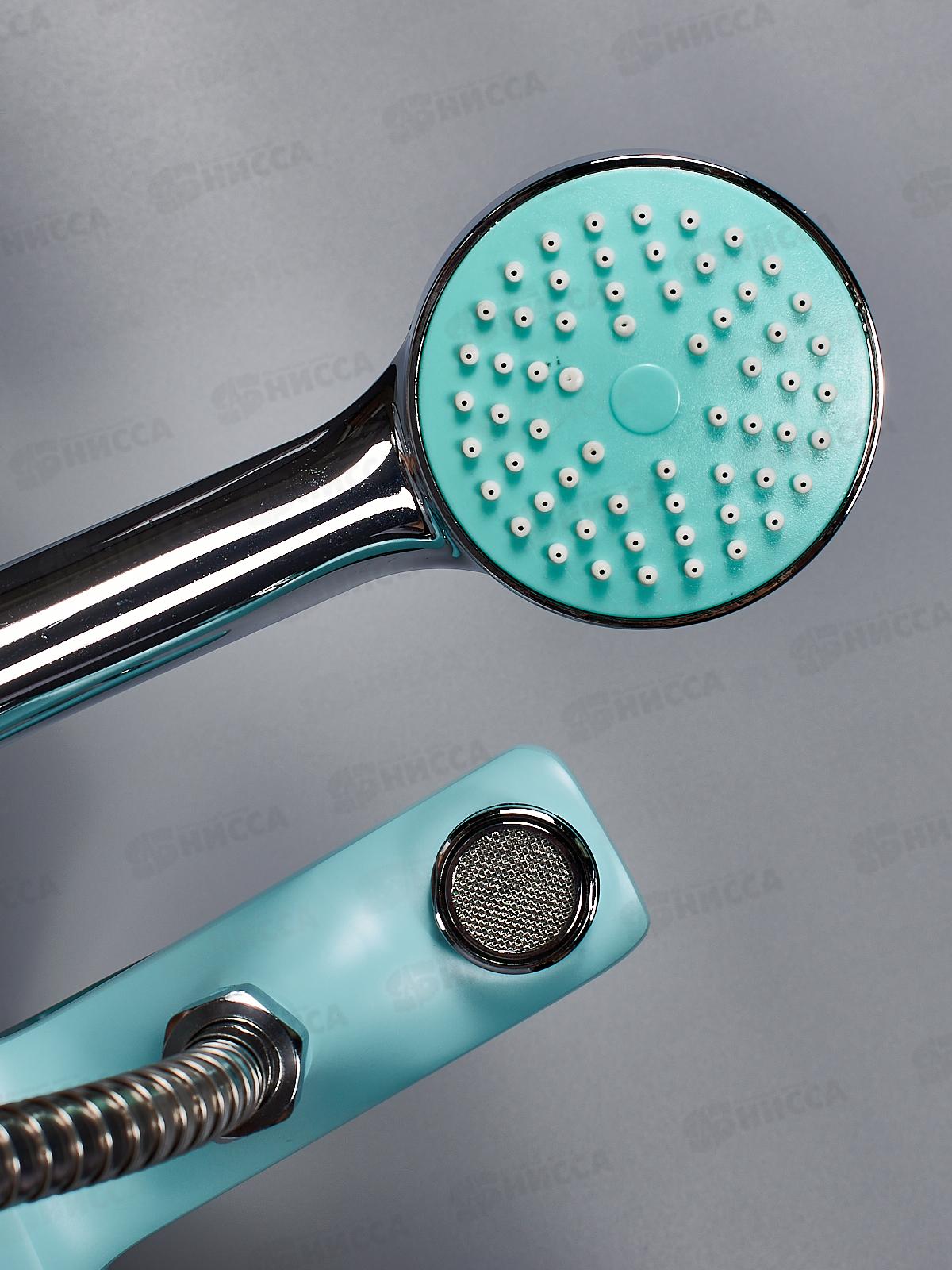 Смеситель для ванны Е32303 короткий излив, переключателем в корпусе бирюзовый