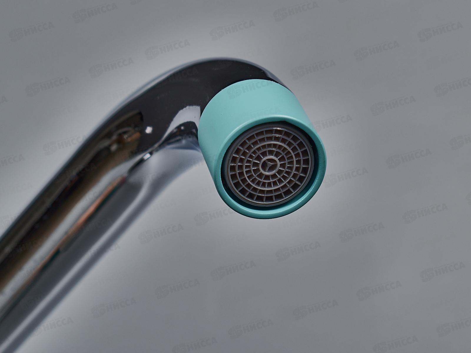 Смеситель для кухни с гайкой Е40303 бирюзовый