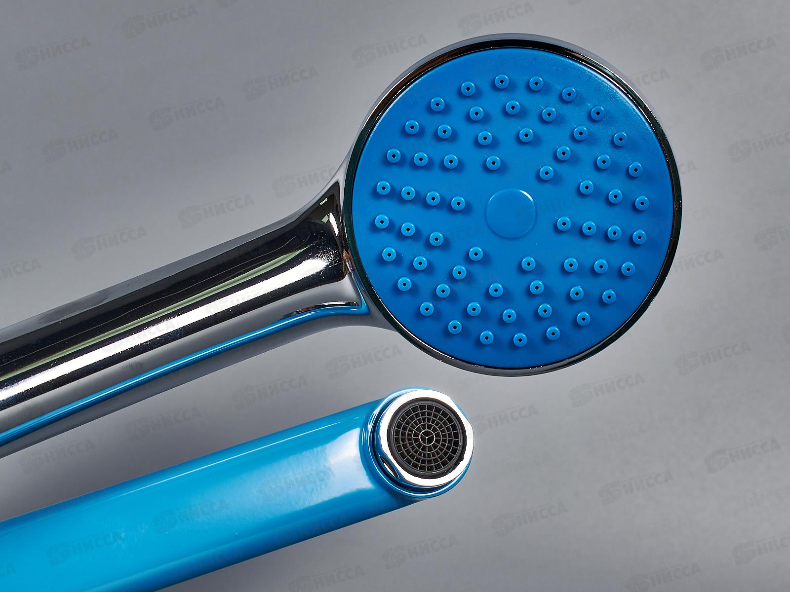 Смеситель для ванны Е22304 длинный излив, синий