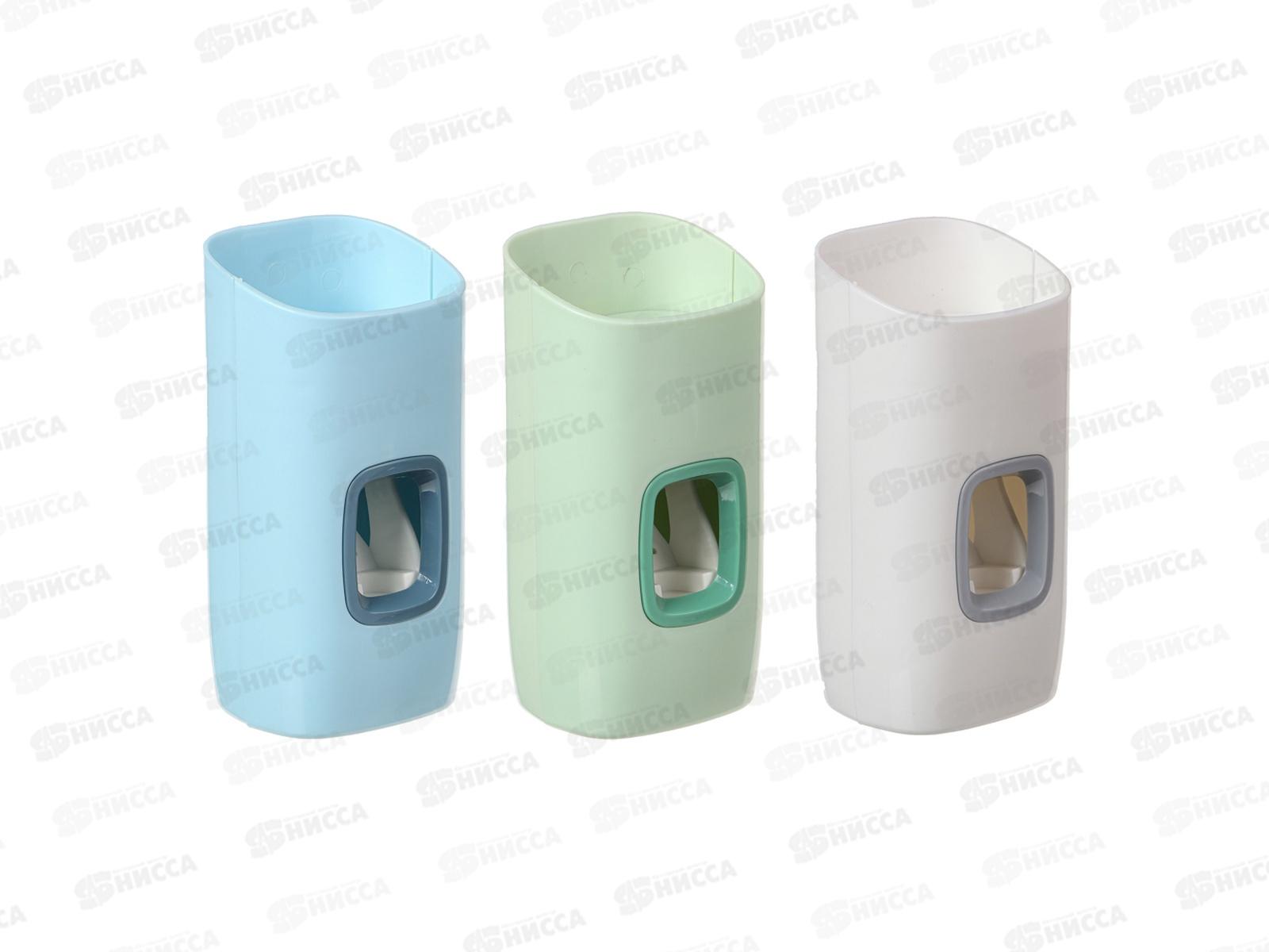 Дозатор для зубной пасты автоматический с держателем под 2 зубные щетки пластик 478-102 г