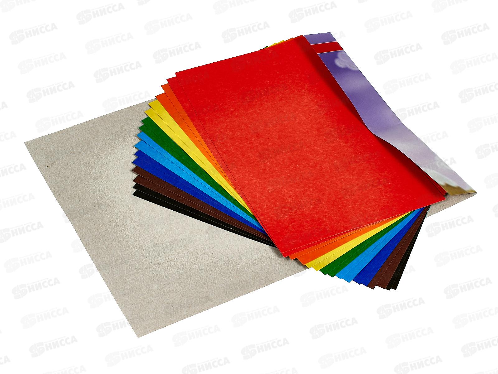 Цветной картон А4 АЛЬТ 16л,8цв. Мультики, 82700*20