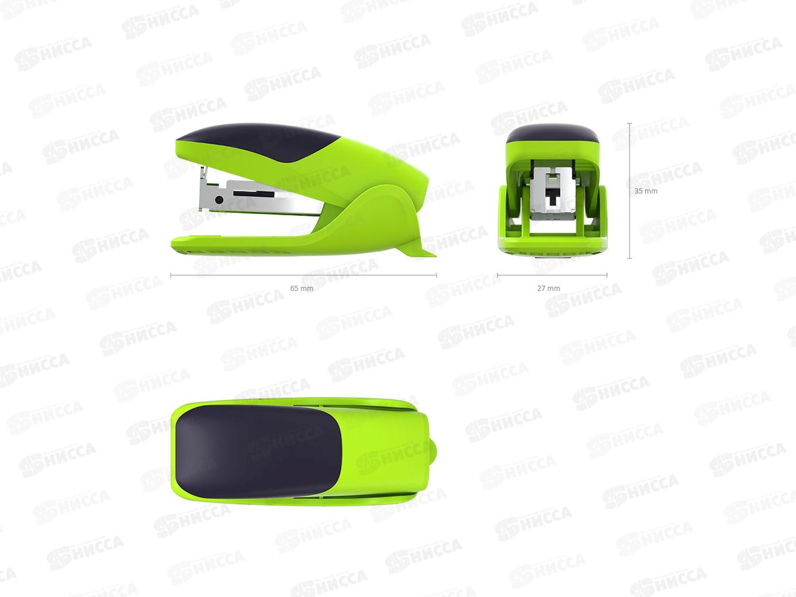 Степлер №10 EK 46150 ярко-салатовый ,до 15л*60