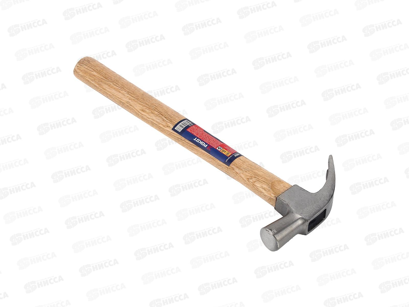 Молоток-гвоздодер РОКОТ 225г боек 21мм деревянная рукоятка 615-088 г