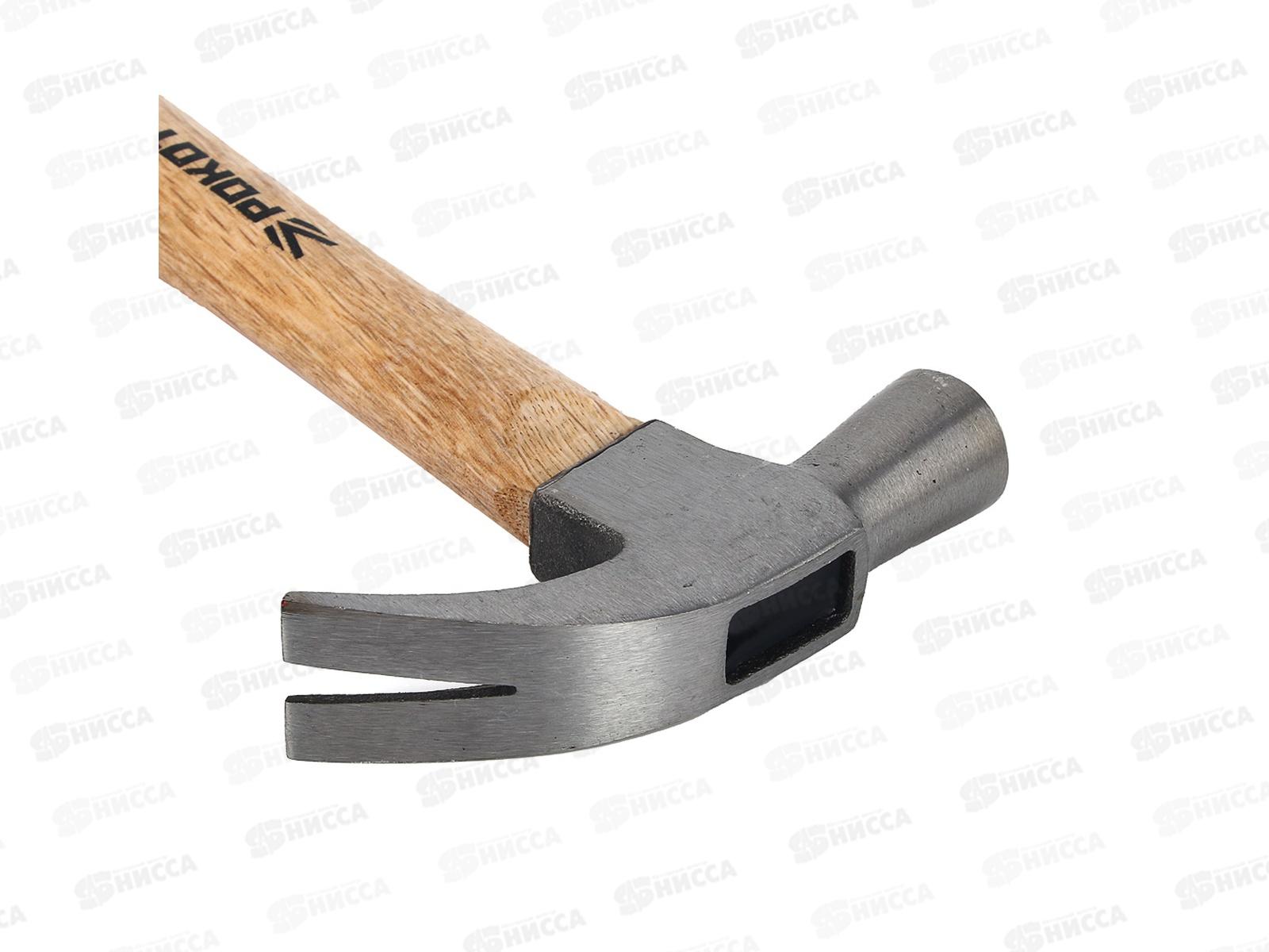 Молоток-гвоздодер РОКОТ 225г боек 21мм деревянная рукоятка 615-088 г