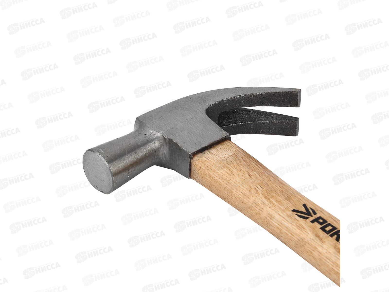 Молоток-гвоздодер РОКОТ 225г боек 21мм деревянная рукоятка 615-088 г