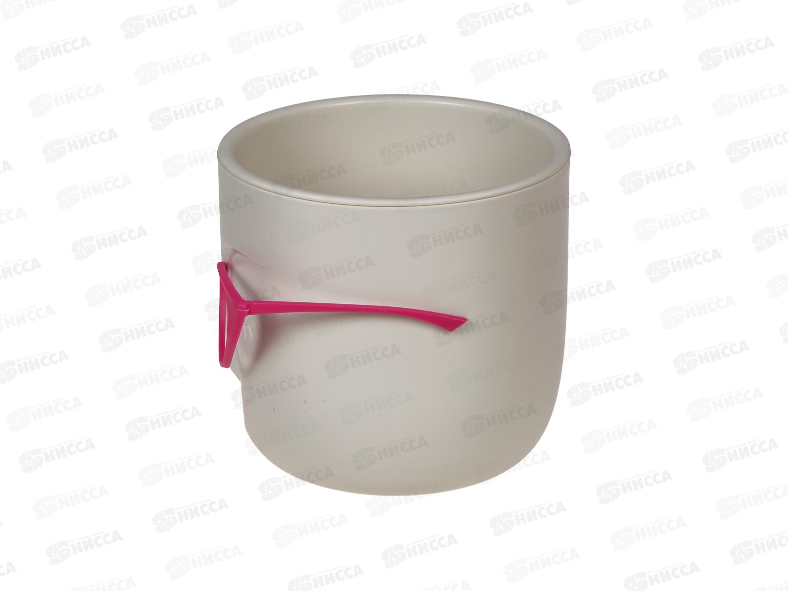 Кашпо МАРИ D115мм 0,65л со вставкой Белый ротанг М3075 *8