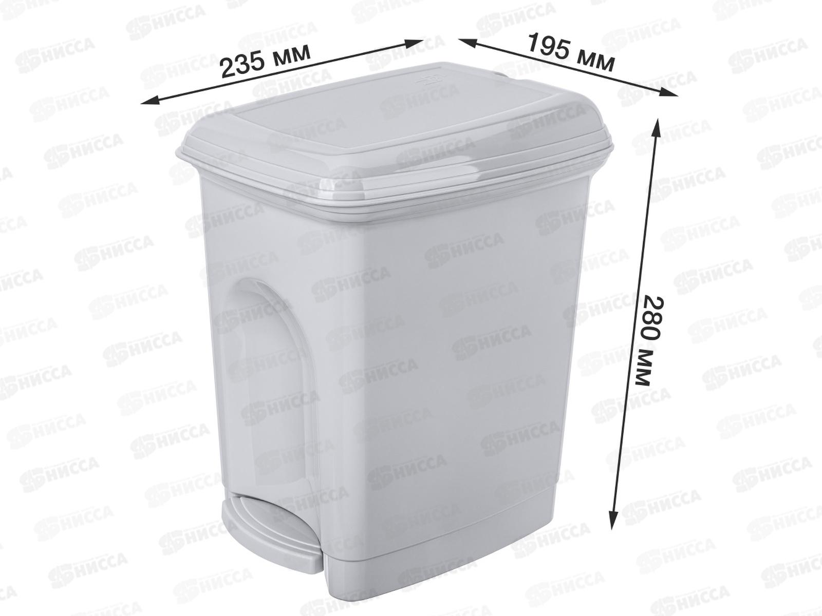 Контейнер для мусора 7л педальный Светло-серый 431202630 *4 БП