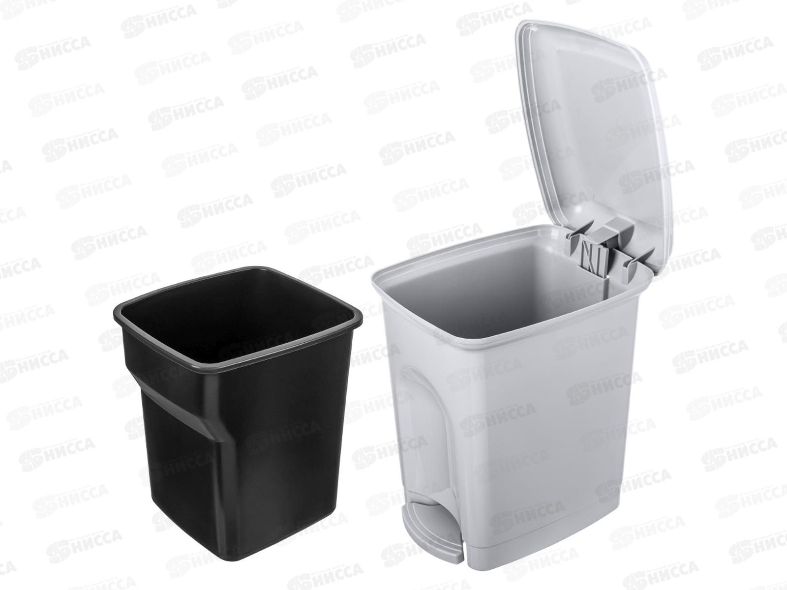 Контейнер для мусора 7л педальный Светло-серый 431202630 *4 БП